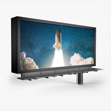 15oz backlit vinyl banner displaying a rocket launch, illuminated billboard example for vibrant outdoor advertising and lightbox displays.