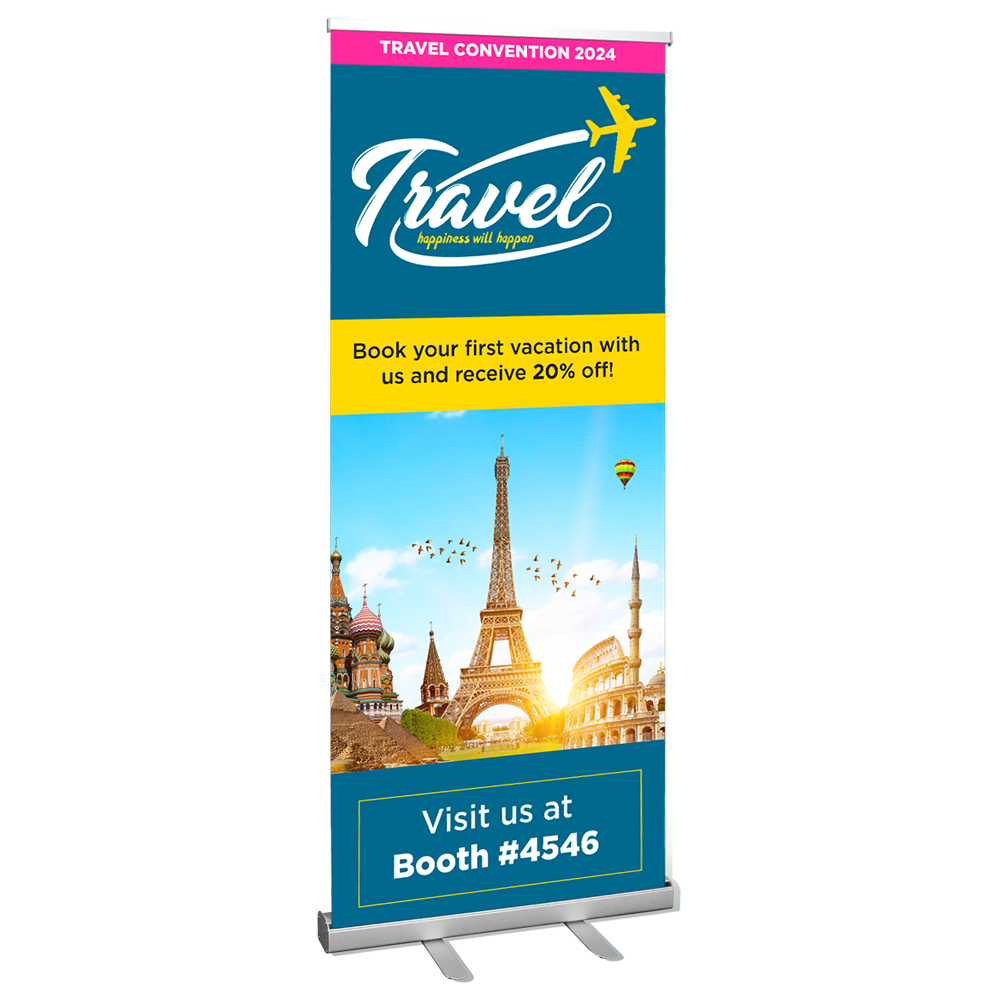 Custom 33"x80" Retractable Banner Stand - Print with Provision