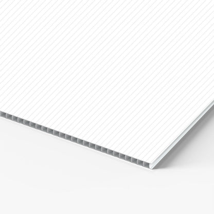 Blank white 4mm coroplast sign panel, lightweight corrugated plastic sheet for custom yard signs and outdoor displays.